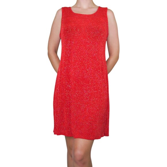 Vintage 90s Sparkly Red Mini Dress - Picture 1 of 14